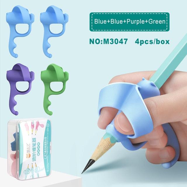 Children's Writing Posture Pen Holder Soft Silicone Pencil Holder for Kids Learning Aid Grip Posture Correction Stationery Gift Kids Handwriting Aid Correction Tool