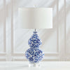 Chinoiserie Double Gourd Table Lamp with Floral Design