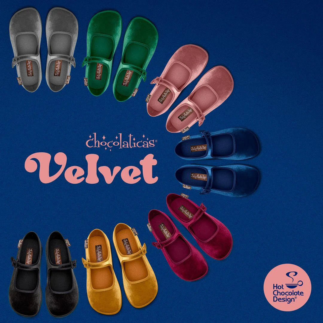 Hot Chocolate Design Absinthe Velvet Women's Mary Jane Flat