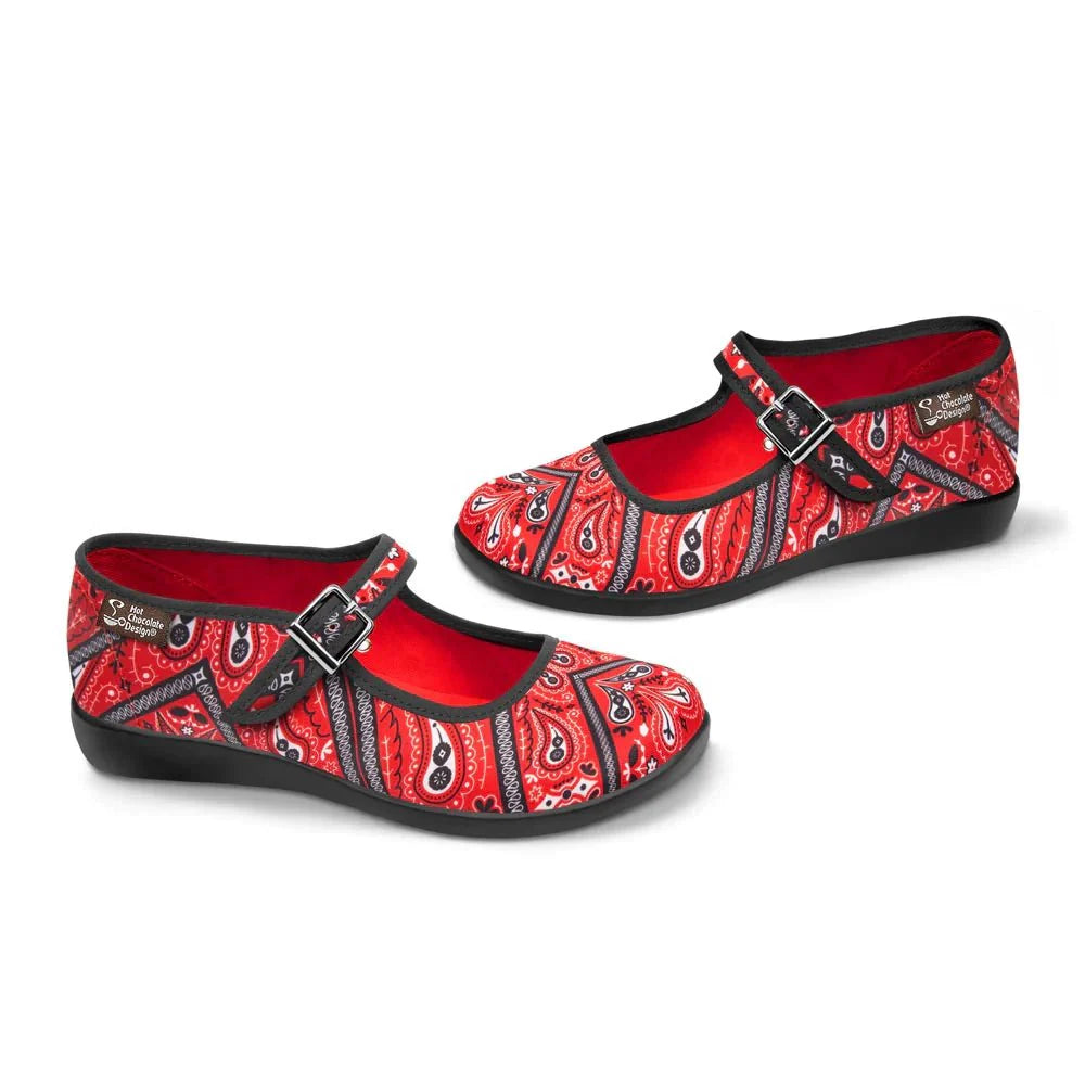 Chocolaticas® BANDANA  Women's Mary Jane Flat