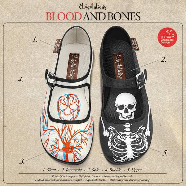 Hot Chocolate Design Blood & Bones Mary Jane Flat Shoes