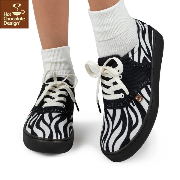 Hot Chocolate Design Chocolaticas® SADDLE ZEBRA Sneakers