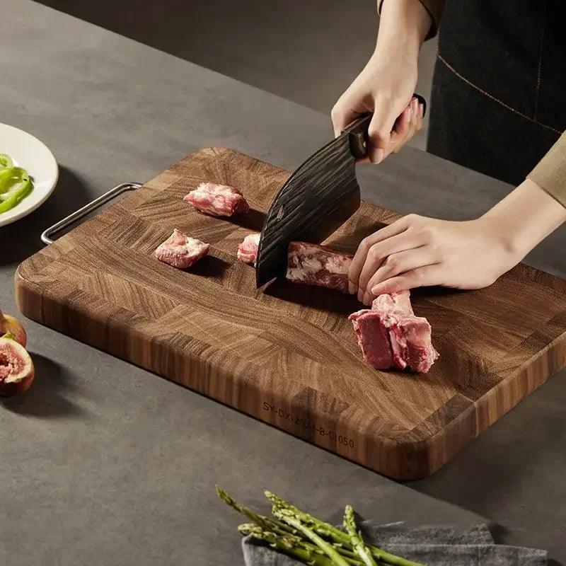 Chopping Board - Heavy Duty Wooden Black Walnut Double-Sided