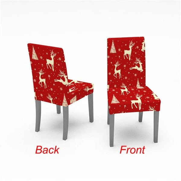Christmas Chair Cover Stretch Spandex Digital Printed Silla Kitchen Dining Chair Covers Home Party Xmas Decor  Stretch Chair Cover for Dining Room Chair Protector Seat Cover Stretch Slipcover Christmas Bell Furniture For Living Room Ceremony Hotel