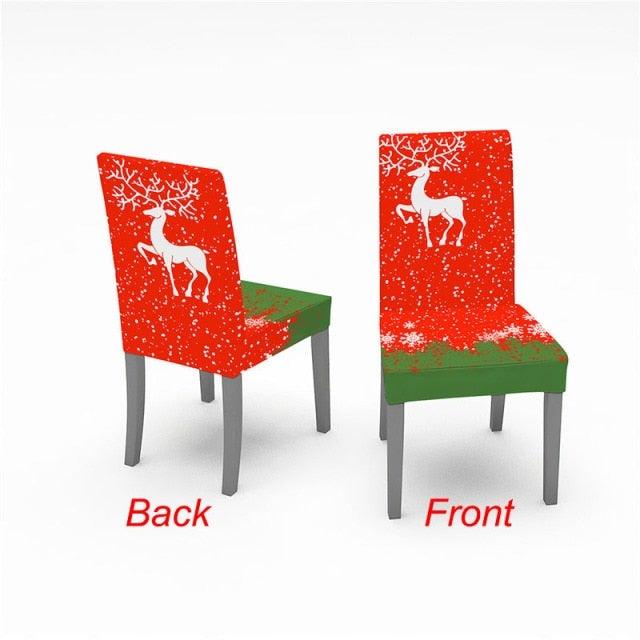 Christmas Chair Cover Stretch Spandex Digital Printed Silla Kitchen Dining Chair Covers Home Party Xmas Decor  Stretch Chair Cover for Dining Room Chair Protector Seat Cover Stretch Slipcover Christmas Bell Furniture For Living Room Ceremony Hotel