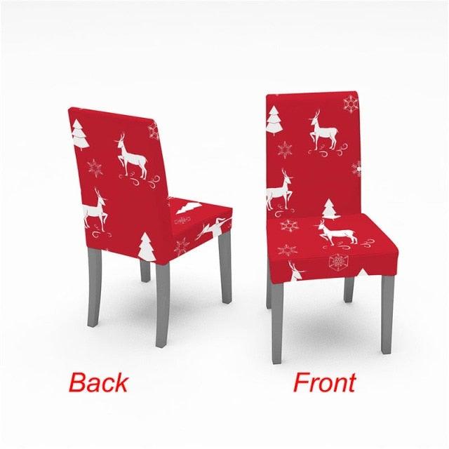 Christmas Chair Cover Stretch Spandex Digital Printed Silla Kitchen Dining Chair Covers Home Party Xmas Decor  Stretch Chair Cover for Dining Room Chair Protector Seat Cover Stretch Slipcover Christmas Bell Furniture For Living Room Ceremony Hotel