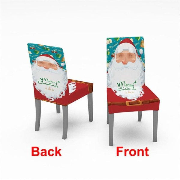 Christmas Chair Cover Stretch Spandex Digital Printed Silla Kitchen Dining Chair Covers Home Party Xmas Decor  Stretch Chair Cover for Dining Room Chair Protector Seat Cover Stretch Slipcover Christmas Bell Furniture For Living Room Ceremony Hotel