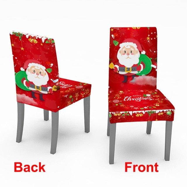 Christmas Chair Cover Stretch Spandex Digital Printed Silla Kitchen Dining Chair Covers Home Party Xmas Decor  Stretch Chair Cover for Dining Room Chair Protector Seat Cover Stretch Slipcover Christmas Bell Furniture For Living Room Ceremony Hotel