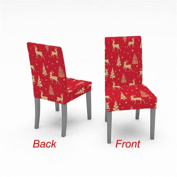 Christmas Chair Cover Stretch Spandex Digital Printed Silla Kitchen Dining Chair Covers Home Party Xmas Decor  Stretch Chair Cover for Dining Room Chair Protector Seat Cover Stretch Slipcover Christmas Bell Furniture For Living Room Ceremony Hotel