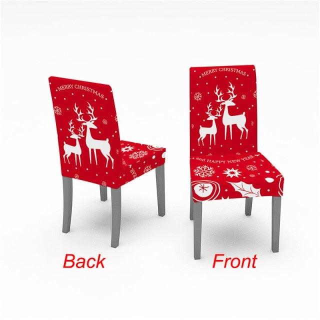 Christmas Chair Cover Stretch Spandex Digital Printed Silla Kitchen Dining Chair Covers Home Party Xmas Decor  Stretch Chair Cover for Dining Room Chair Protector Seat Cover Stretch Slipcover Christmas Bell Furniture For Living Room Ceremony Hotel