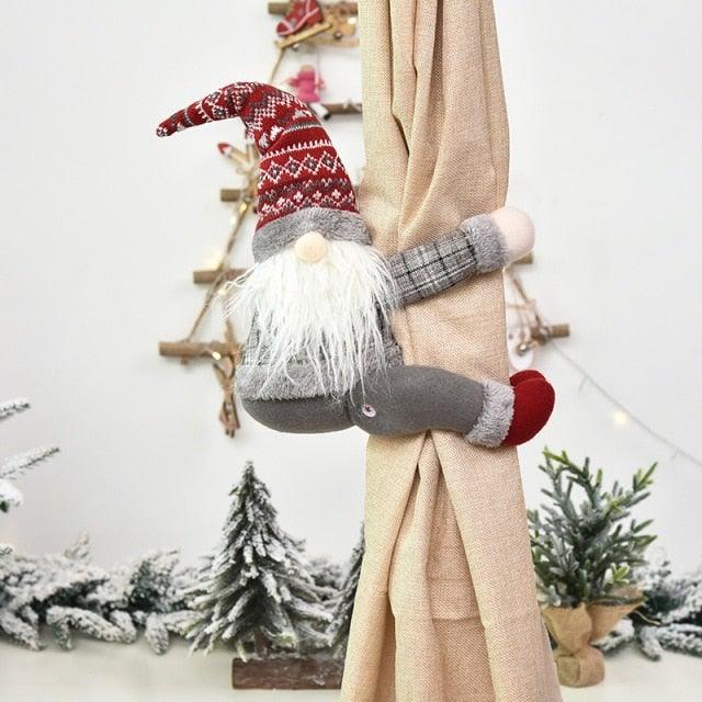 Christmas Curtain Holder Merry Christmas Decorations For Home Ornaments New Year Santa Claus Xmas Curtain Home Decor Santa Snowman Reindeer Merry Christmas Window Decoration Curtain Holdbacks Ties Christmas Tree Ornaments Decoration Ideas For Living Room
