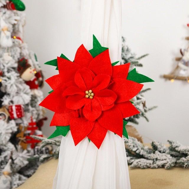 Christmas Curtain Holder Merry Christmas Decorations For Home Ornaments New Year Santa Claus Xmas Curtain Home Decor Santa Snowman Reindeer Merry Christmas Window Decoration Curtain Holdbacks Ties Christmas Tree Ornaments Decoration Ideas For Living Room