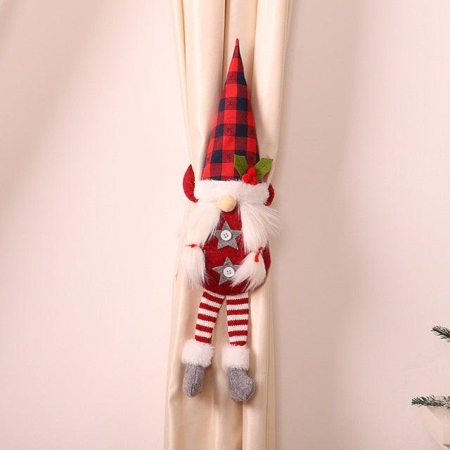 Christmas Curtain Holder Merry Christmas Decorations For Home Ornaments New Year Santa Claus Xmas Curtain Home Decor Santa Snowman Reindeer Merry Christmas Window Decoration Curtain Holdbacks Ties Christmas Tree Ornaments Decoration Ideas For Living Room
