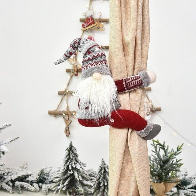 Christmas Curtain Holder Merry Christmas Decorations For Home Ornaments New Year Santa Claus Xmas Curtain Home Decor Santa Snowman Reindeer Merry Christmas Window Decoration Curtain Holdbacks Ties Christmas Tree Ornaments Decoration Ideas For Living Room