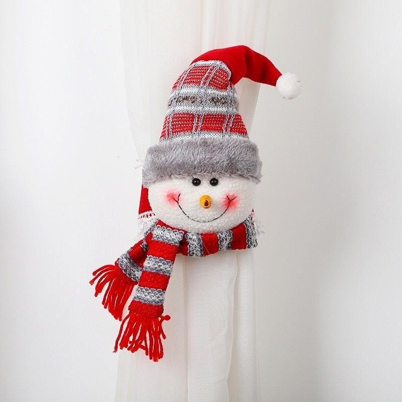 Christmas Curtain Holder Merry Christmas Decorations For Home Ornaments New Year Santa Claus Xmas Curtain Home Decor Santa Snowman Reindeer Merry Christmas Window Decoration Curtain Holdbacks Ties Christmas Tree Ornaments Decoration Ideas For Living Room