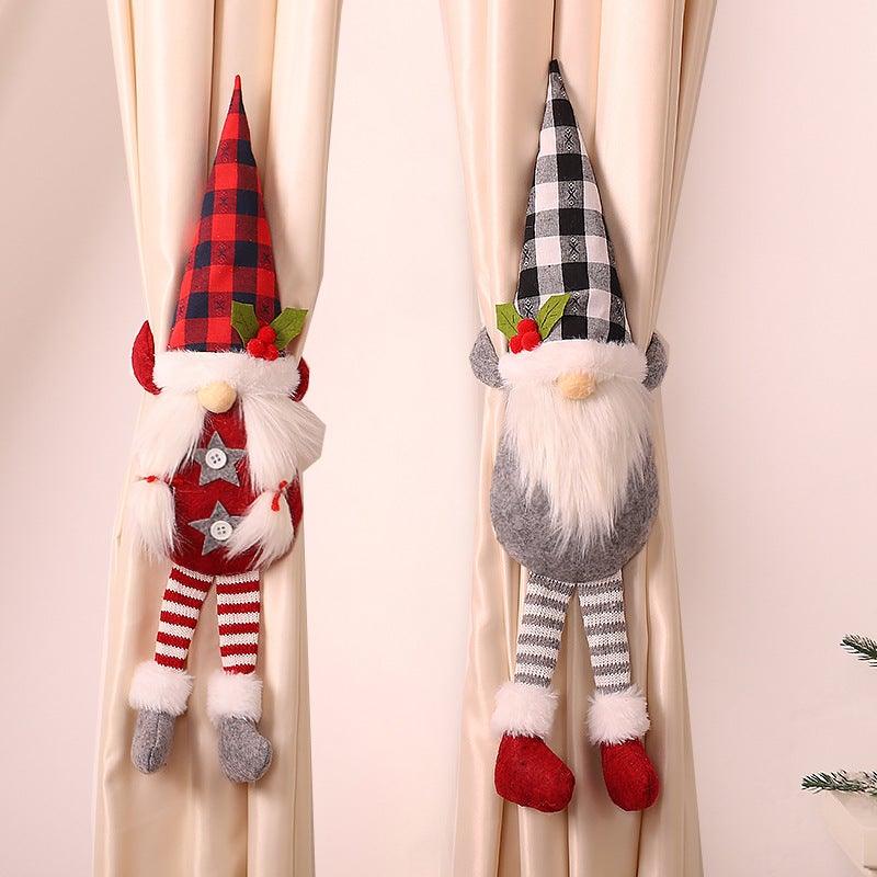Christmas Curtain Holder Merry Christmas Decorations For Home Ornaments New Year Santa Claus Xmas Curtain Home Decor Santa Snowman Reindeer Merry Christmas Window Decoration Curtain Holdbacks Ties Christmas Tree Ornaments Decoration Ideas For Living Room
