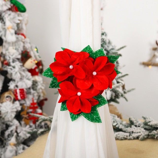 Christmas Curtain Holder Merry Christmas Decorations For Home Ornaments New Year Santa Claus Xmas Curtain Home Decor Santa Snowman Reindeer Merry Christmas Window Decoration Curtain Holdbacks Ties Christmas Tree Ornaments Decoration Ideas For Living Room