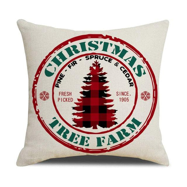 Christmas Decoration Cushion Cover  Decorative Throw Pillow Cover Christmas Decor Xmas Winter Decorations Holiday Pillows Cushion Case Candle Pine Tree Deer Sleigh Printed Pillow Cover Xmas 45X45CM
