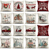 Christmas Decoration Cushion Cover  Decorative Throw Pillow Cover Christmas Decor Xmas Winter Decorations Holiday Pillows Cushion Case Candle Pine Tree Deer Sleigh Printed Pillow Cover Xmas 45X45CM