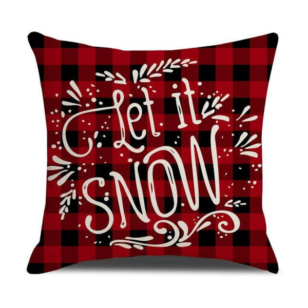 Christmas Decoration Cushion Cover  Decorative Throw Pillow Cover Christmas Decor Xmas Winter Decorations Holiday Pillows Cushion Case Candle Pine Tree Deer Sleigh Printed Pillow Cover Xmas 45X45CM