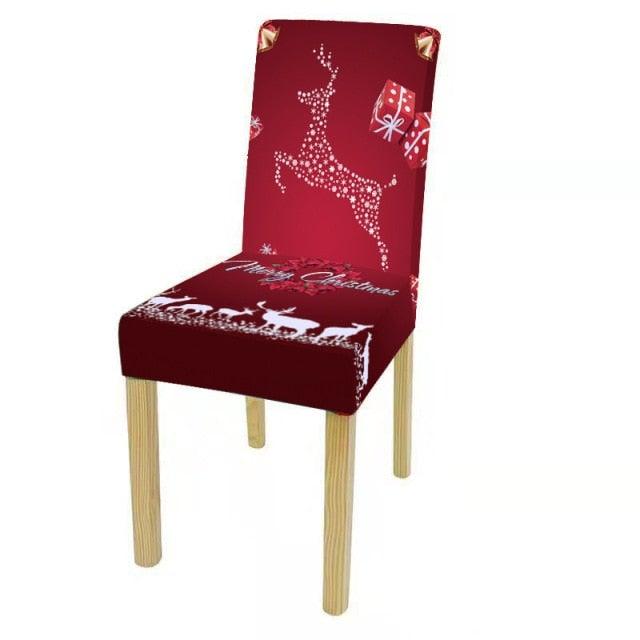 Christmas Decoration Set Stylish Christmas Chair Cover Decoration Jacquard Removable Washable Cushion Covers Armchair Modern For Home Banquet Hotel Spandex Holiday Parsons Chair Cover for Christmas Decoration Home Decor Ceremony Santa Claus