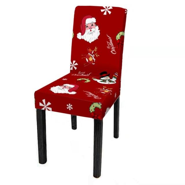 Christmas Decoration Set Stylish Christmas Chair Cover Decoration Jacquard Removable Washable Cushion Covers Armchair Modern For Home Banquet Hotel Spandex Holiday Parsons Chair Cover for Christmas Decoration Home Decor Ceremony Santa Claus