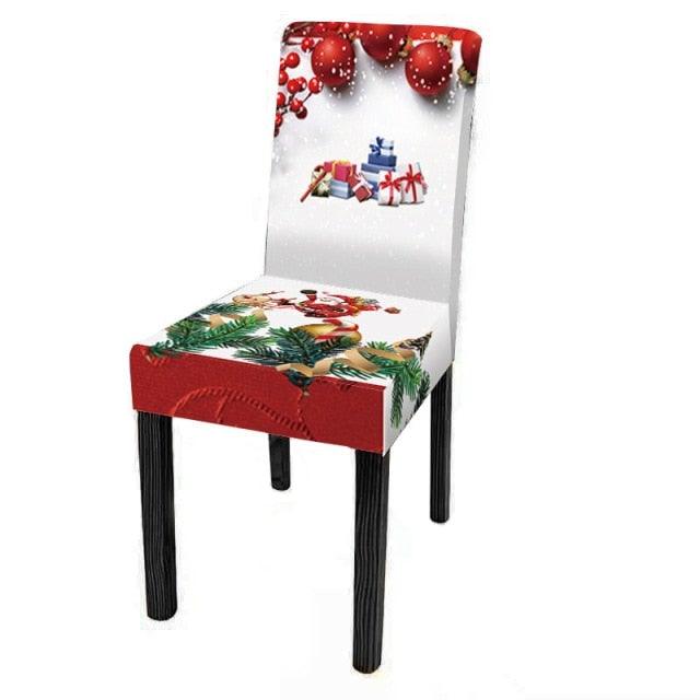 Christmas Decoration Set Stylish Christmas Chair Cover Decoration Jacquard Removable Washable Cushion Covers Armchair Modern For Home Banquet Hotel Spandex Holiday Parsons Chair Cover for Christmas Decoration Home Decor Ceremony Santa Claus