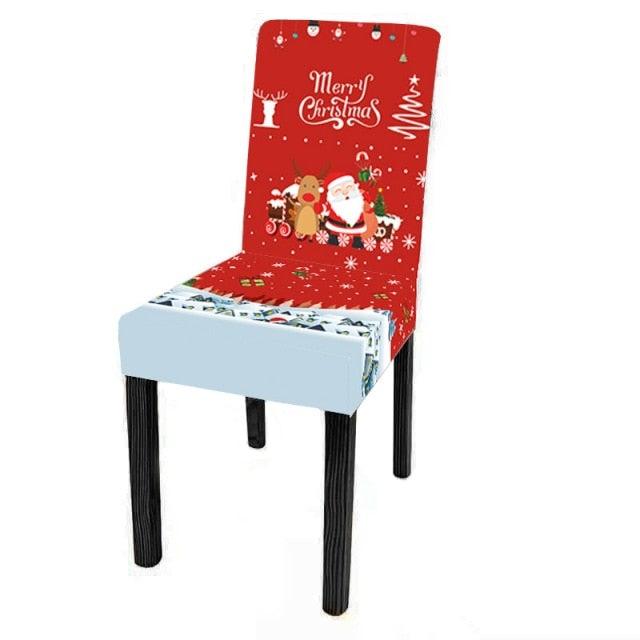 Christmas Decoration Set Stylish Christmas Chair Cover Decoration Jacquard Removable Washable Cushion Covers Armchair Modern For Home Banquet Hotel Spandex Holiday Parsons Chair Cover for Christmas Decoration Home Decor Ceremony Santa Claus