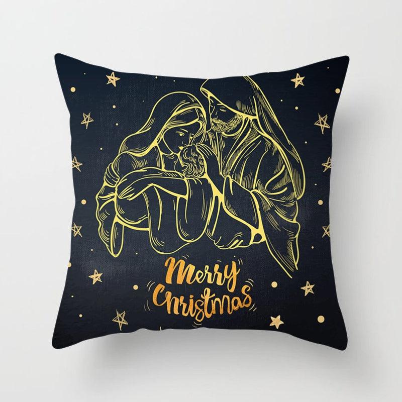 Christmas Decorations Snowflake Santa Claus Merry Christmas Cover Cushion Pillowcase Xmas Holiday Couch Pillows Rustic Christmas Decorations Winter Pillowcase for Living Room Home Happy New Year