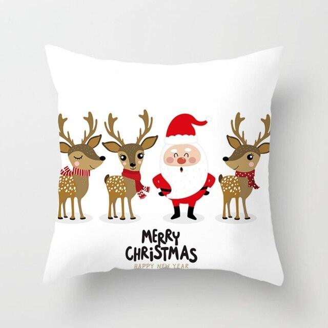 Christmas Decorations Snowflake Santa Claus Merry Christmas Cover Cushion Pillowcase Xmas Holiday Couch Pillows Rustic Christmas Decorations Winter Pillowcase for Living Room Home Happy New Year