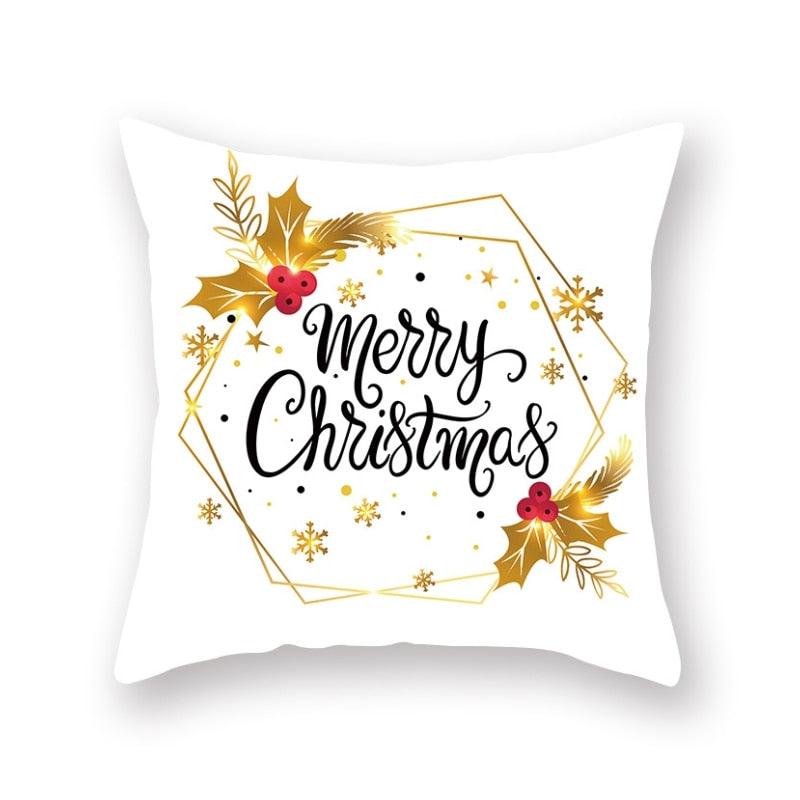 Christmas Decorations Snowflake Santa Claus Merry Christmas Cover Cushion Pillowcase Xmas Holiday Couch Pillows Rustic Christmas Decorations Winter Pillowcase for Living Room Home Happy New Year