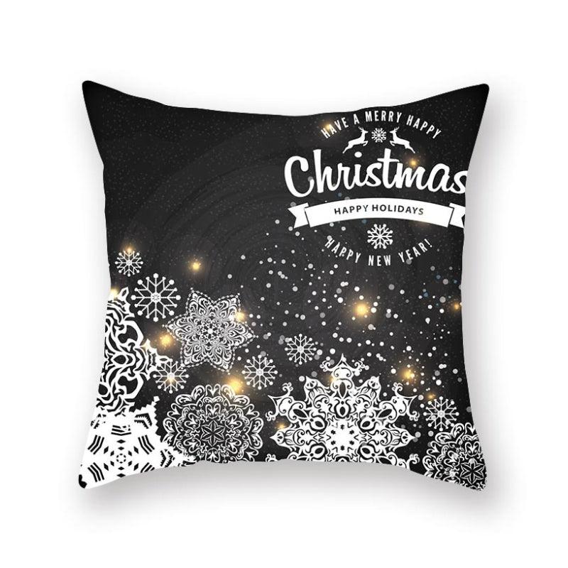 Christmas Decorations Snowflake Santa Claus Merry Christmas Cover Cushion Pillowcase Xmas Holiday Couch Pillows Rustic Christmas Decorations Winter Pillowcase for Living Room Home Happy New Year