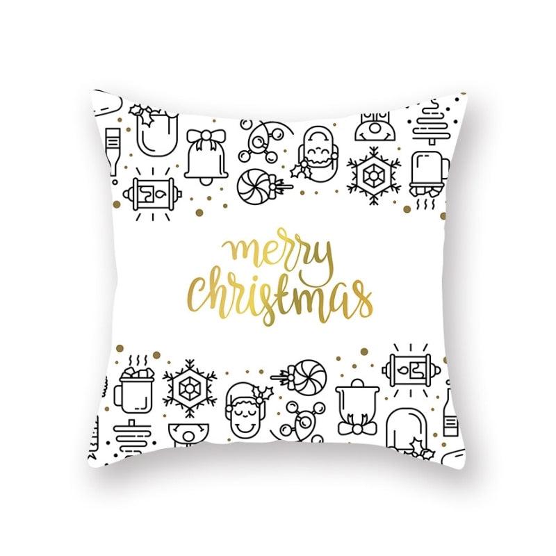 Christmas Decorations Snowflake Santa Claus Merry Christmas Cover Cushion Pillowcase Xmas Holiday Couch Pillows Rustic Christmas Decorations Winter Pillowcase for Living Room Home Happy New Year