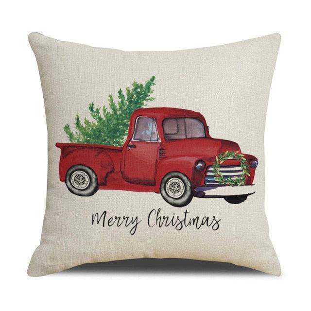 Christmas Green Stripe Pattern Cotton Linen Throw Pillow Christmas Stripe Pillow Cases Christmas Green Decorative Cushion Cover Cotton Linen Pillowcase Indoor Sofa Decorations Home Sofa Decorative Pillowcase 45X45CM