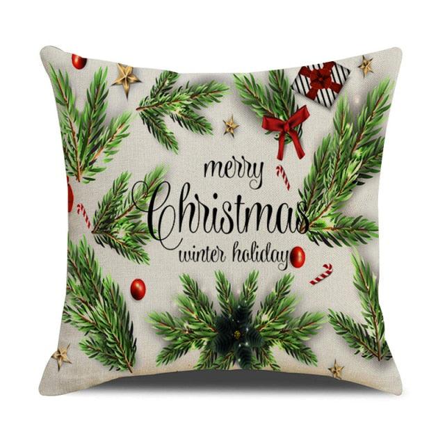 Christmas Green Stripe Pattern Cotton Linen Throw Pillow Christmas Stripe Pillow Cases Christmas Green Decorative Cushion Cover Cotton Linen Pillowcase Indoor Sofa Decorations Home Sofa Decorative Pillowcase 45X45CM