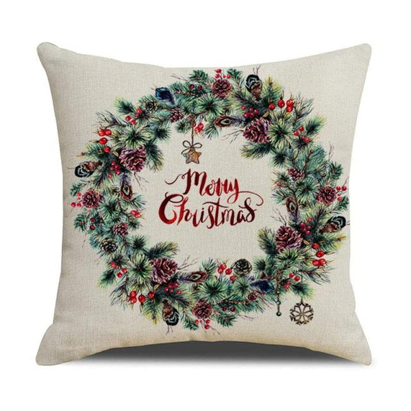 Christmas Green Stripe Pattern Cotton Linen Throw Pillow Christmas Stripe Pillow Cases Christmas Green Decorative Cushion Cover Cotton Linen Pillowcase Indoor Sofa Decorations Home Sofa Decorative Pillowcase 45X45CM