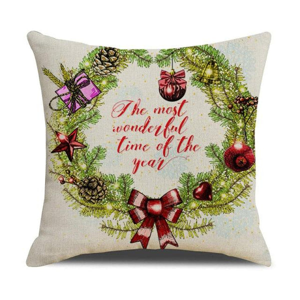 Christmas Green Stripe Pattern Cotton Linen Throw Pillow Christmas Stripe Pillow Cases Christmas Green Decorative Cushion Cover Cotton Linen Pillowcase Indoor Sofa Decorations Home Sofa Decorative Pillowcase 45X45CM