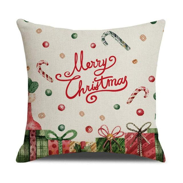 Christmas Green Stripe Pattern Cotton Linen Throw Pillow Christmas Stripe Pillow Cases Christmas Green Decorative Cushion Cover Cotton Linen Pillowcase Indoor Sofa Decorations Home Sofa Decorative Pillowcase 45X45CM