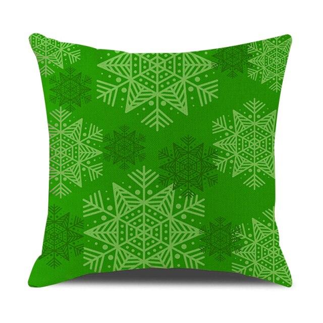 Christmas Green Stripe Pattern Cotton Linen Throw Pillow Christmas Stripe Pillow Cases Christmas Green Decorative Cushion Cover Cotton Linen Pillowcase Indoor Sofa Decorations Home Sofa Decorative Pillowcase 45X45CM