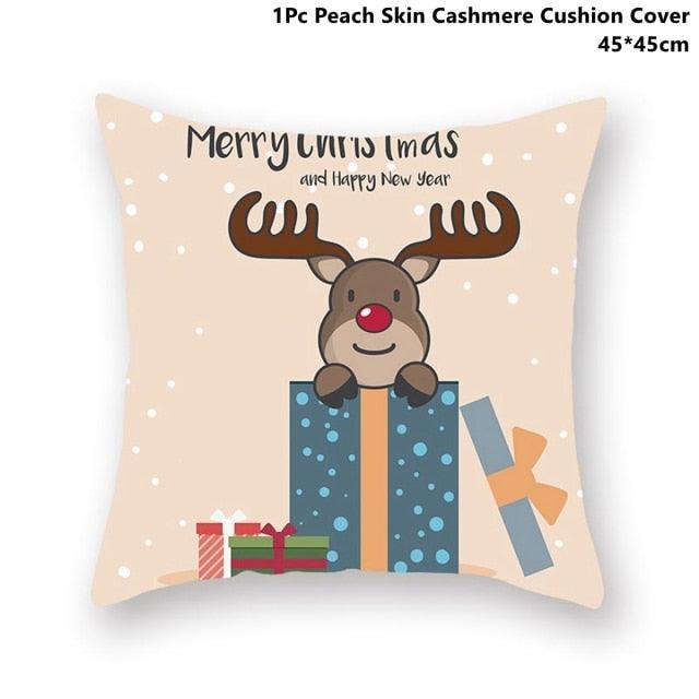 Christmas Pillowcase Santa Cluas Pillow Covers Xmas Holiday Couch Pillows Rustic Christmas Decorations Winter Pillowcase For Home Living Room Xmas Ornaments Navidad Gifts
