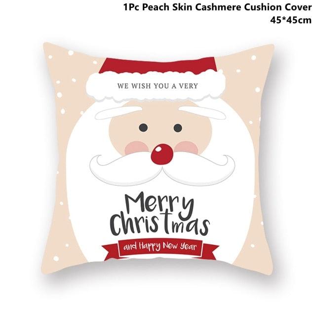 Christmas Pillowcase Santa Cluas Pillow Covers Xmas Holiday Couch Pillows Rustic Christmas Decorations Winter Pillowcase For Home Living Room Xmas Ornaments Navidad Gifts