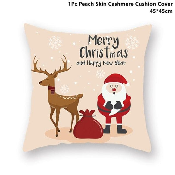 Christmas Pillowcase Santa Cluas Pillow Covers Xmas Holiday Couch Pillows Rustic Christmas Decorations Winter Pillowcase For Home Living Room Xmas Ornaments Navidad Gifts