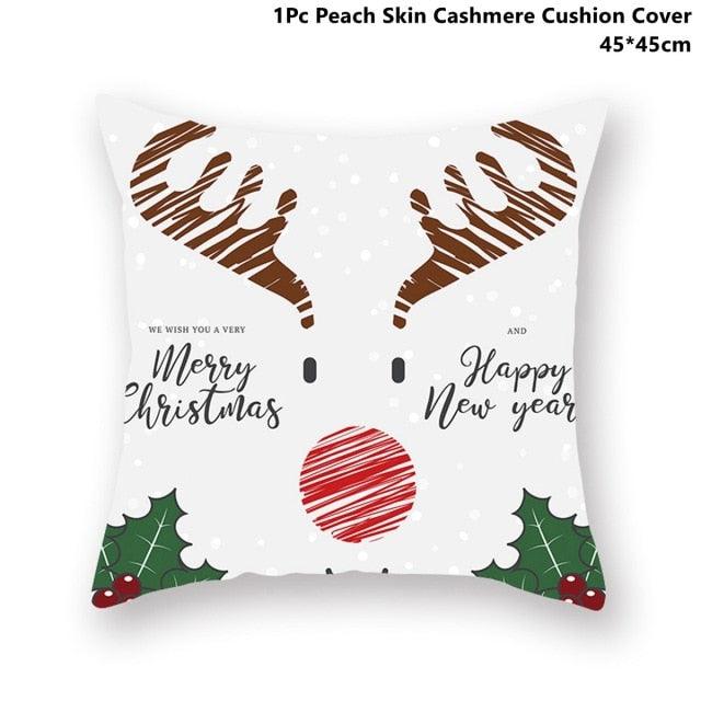 Christmas Pillowcase Santa Cluas Pillow Covers Xmas Holiday Couch Pillows Rustic Christmas Decorations Winter Pillowcase For Home Living Room Xmas Ornaments Navidad Gifts