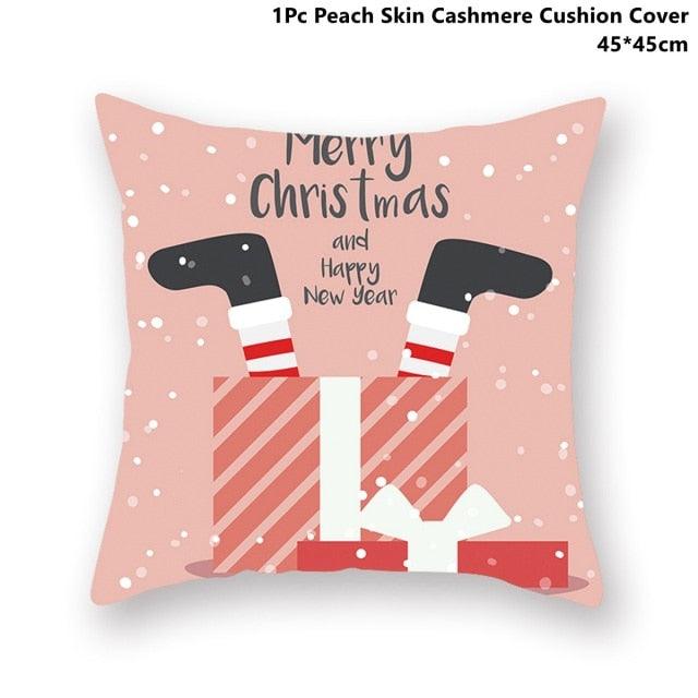 Christmas Pillowcase Santa Cluas Pillow Covers Xmas Holiday Couch Pillows Rustic Christmas Decorations Winter Pillowcase For Home Living Room Xmas Ornaments Navidad Gifts