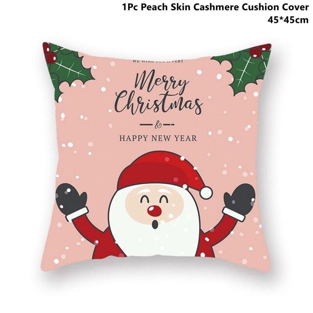 Christmas Pillowcase Santa Cluas Pillow Covers Xmas Holiday Couch Pillows Rustic Christmas Decorations Winter Pillowcase For Home Living Room Xmas Ornaments Navidad Gifts