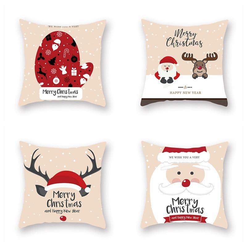 Christmas Pillowcase Santa Cluas Pillow Covers Xmas Holiday Couch Pillows Rustic Christmas Decorations Winter Pillowcase For Home Living Room Xmas Ornaments Navidad Gifts