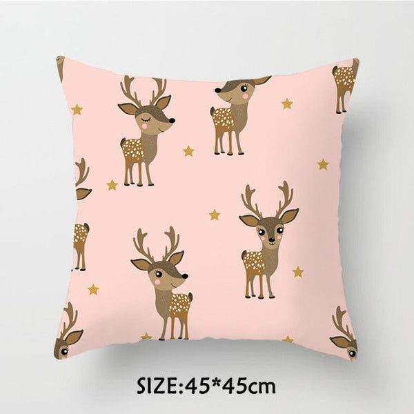 Christmas Pillowcase Tree Santa Claus Cushion Cover Christmas Pillow Case Decorative Santa Claus Xmas Throw Pillowcase Cotton Linen Square Cushion Pillow Covers