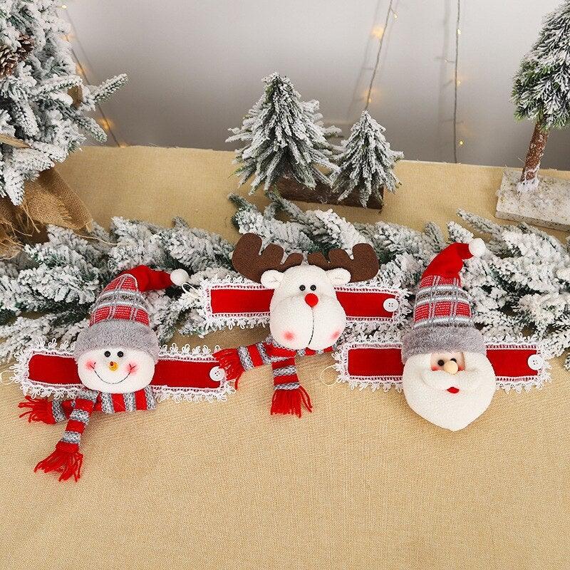 Christmas Plaid Curtain Buckle Santa Snowman Curtain Tiebacks Tie Rope Christmas Decor Curtain Buckle Santa Claus Holdback Decor Snowman Drapes Holder For Home Window Xmas Ornaments Gift