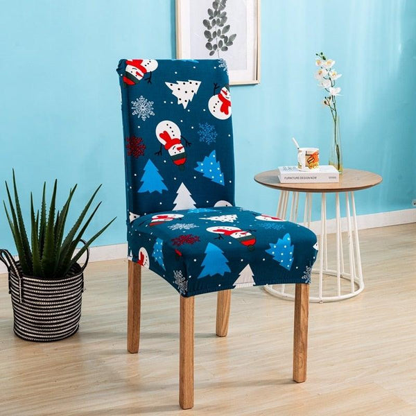 Christmas Printing Dining Chair Covers Modern Removable Anti-dirty Kitchen Seat Case Stretch Chair Slipcovers for Home Banquet Dining Room Chair Protector Seat Protector Slipcovers Stretch Removable Washable Printed Dining Chair Seat Covers for Kitchen