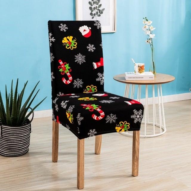 Christmas Printing Dining Chair Covers Modern Removable Anti-dirty Kitchen Seat Case Stretch Chair Slipcovers for Home Banquet Dining Room Chair Protector Seat Protector Slipcovers Stretch Removable Washable Printed Dining Chair Seat Covers for Kitchen